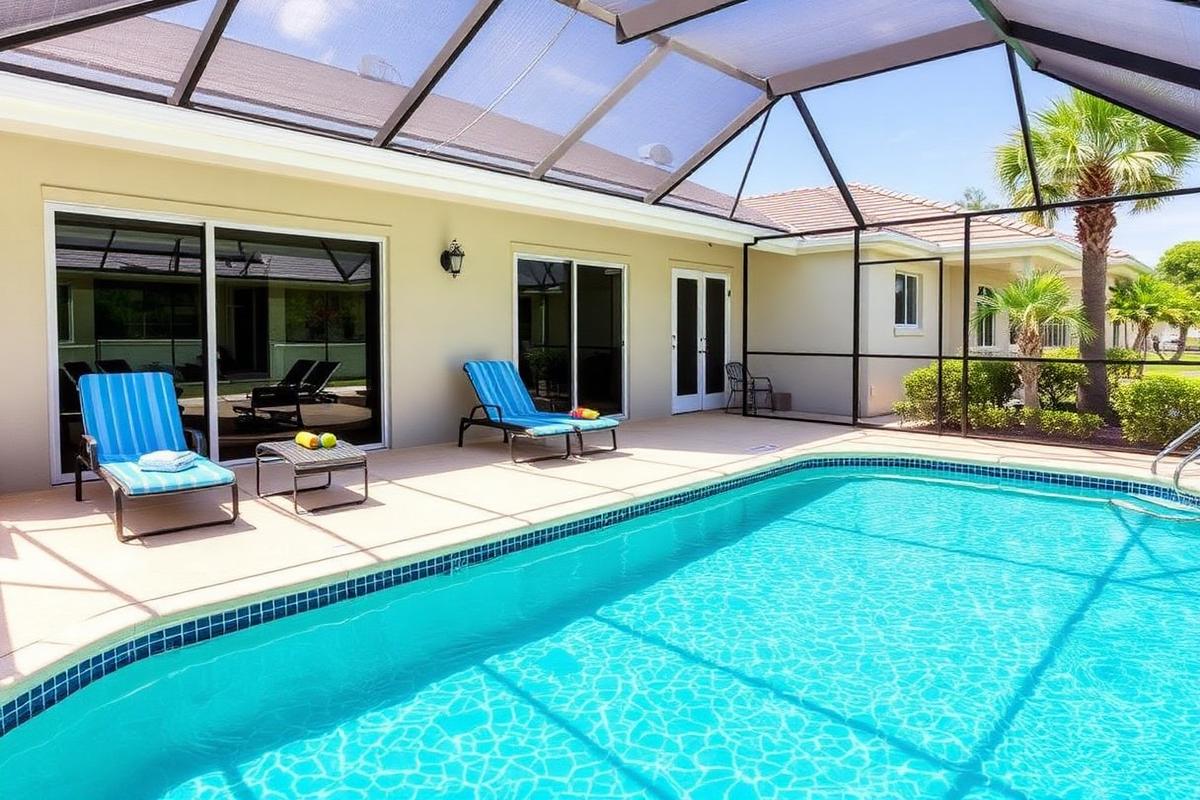 Vacation rental pool home with clean water near Davenport, FL
